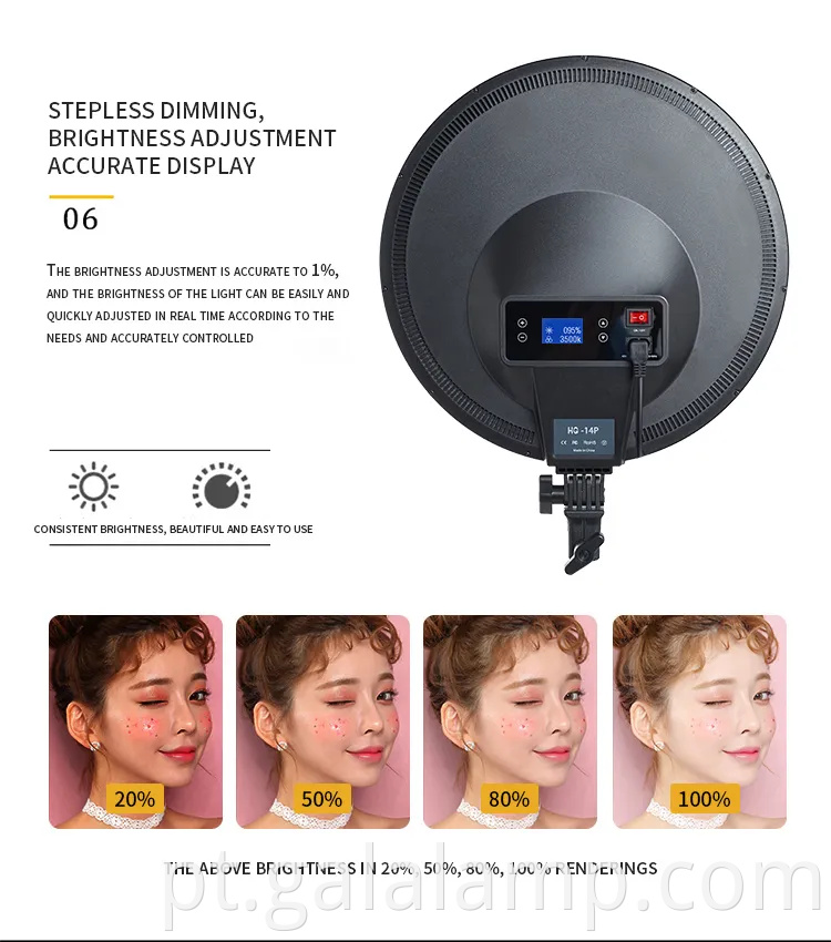 Luz de painel LED de 14 polegadas para transmissão profissional ao vivo